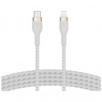 Дата кабель USB-C to Lightning 1.0m BRAIDED SILICONE white Belkin (CAA011BT1MWH)