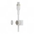Дата кабель USB-C to Lightning 1.0m BRAIDED SILICONE white Belkin (CAA011BT1MWH)