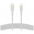 Дата кабель USB-C to Lightning 1.0m BRAIDED SILICONE white Belkin (CAA011BT1MWH)