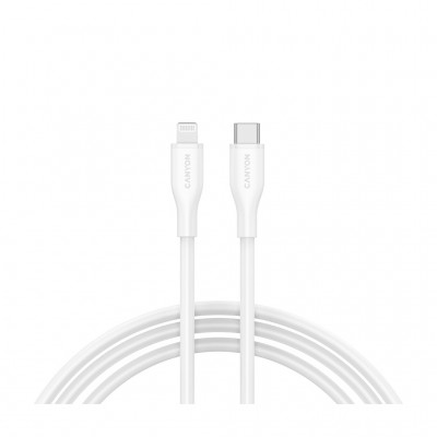 Дата кабель USB-C to Lightning 1.0m CLNM60 C-L 60W MFI Silicon White Canyon (CNS-CLNM60SC10W)