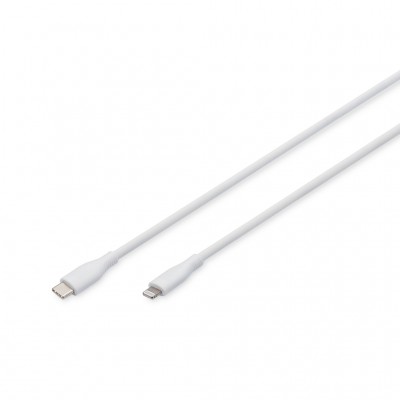 Дата кабель USB-C to Lightning 2.0m USB 2.0 60W silicone white Digitus (AK-600110-020-W)