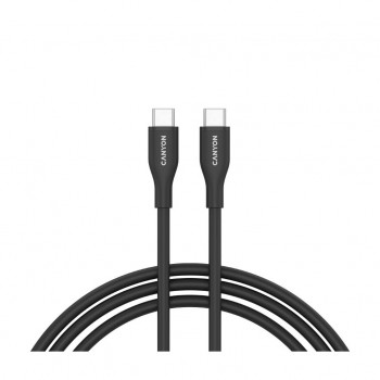 Дата кабель USB-C to USB-C 1.0m CC60SC10 60W Silicon Black Canyon (CNS-CC60SC10B)