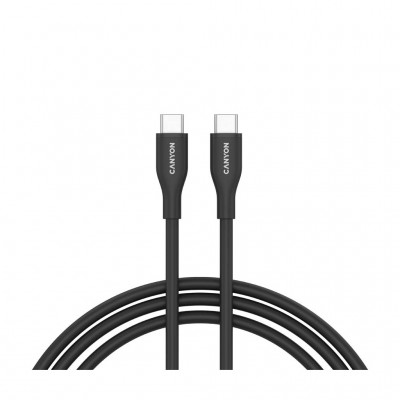 Дата кабель USB-C to USB-C 1.0m CC60SC10 60W Silicon Black Canyon (CNS-CC60SC10B)