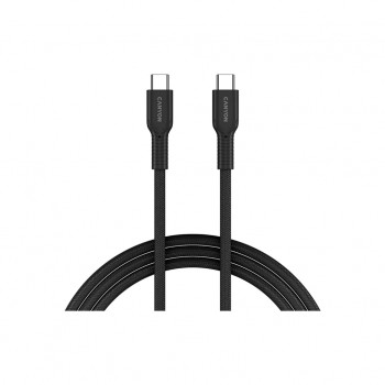 Дата кабель USB-C to USB-C 1.0m OnWire 60CL C-C 60W COLOR Braided 1m Black Canyon (CND-CCAP60AB10B)