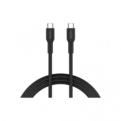 Дата кабель USB-C to USB-C 1.0m OnWire 60CL C-C 60W COLOR Braided 1m Black Canyon (CND-CCAP60AB10B)