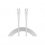 Дата кабель USB-C to USB-C 1.0m OnWire 60CL C-C 60W COLOR Braided 1m White Canyon (CND-CCAP60AB10W)