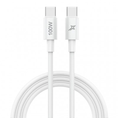 Дата кабель USB-C to USB-C 1.0m 100W white Grand-X (CC-100W)