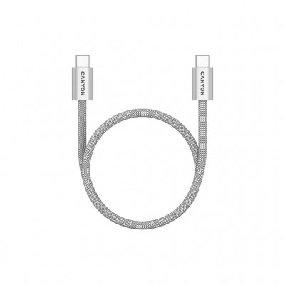 Дата кабель USB-C to USB-C 1.0m 60W Magnet Braided Light Grey Canyon (CND-CCMG60AB15LG)