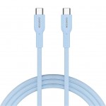 Дата кабель USB-C to USB-C 1.0m OnWire 60CL C-C 60W COLOR Braided 1m Light Blue Canyon (CND-CCAP60AB10LBL)