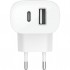 Зарядний пристрій Belkin USB-C PD25W + USB QC12W 37W White (WCB007VFWH)