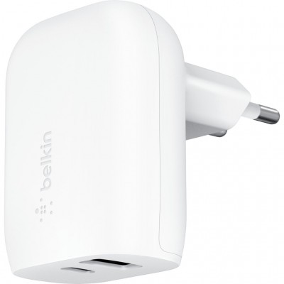 Зарядний пристрій Belkin USB-C PD25W + USB QC12W 37W White (WCB007VFWH)