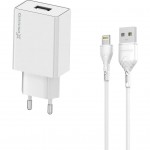 Зарядний пристрій Grand-X CH03LTW USB + cable USB to Lightning 10.5W White (CH-03LTW)