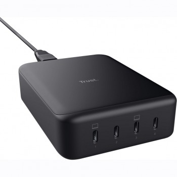 Зарядний пристрій Trust Maxo 4xUSB-C PD240W GaN Black (25413_TRUST)