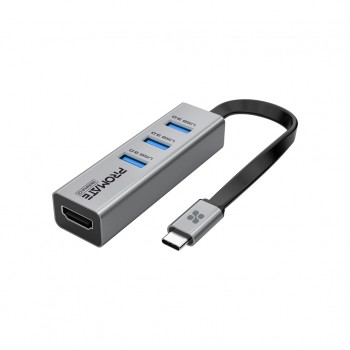 USB-хаб Promate USB-C 4-in-1 порти Promate mediahub-c3.grey (mediahub-c3.grey)