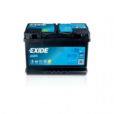 Акумулятор автомобільний EXIDE START-STOP AGM 72Ah 760EN (EK720)