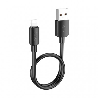 Дата кабель USB 2.0 AM to Lightning 0.25m Hyper X96 black HOCO (6942007609388)