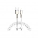 Дата кабель USB 2.0 AM to Lightning 1.0m Cafule Series Metal 2.4A White Baseus (CALJK-A02)
