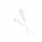 Дата кабель USB 2.0 AM to Lightning 1.0m Lenny silicone BX113 white BOROFONE (6941991115400)