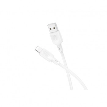 Дата кабель USB 2.0 AM to Lightning 1.0m Lenny silicone BX113 white BOROFONE (6941991115400)