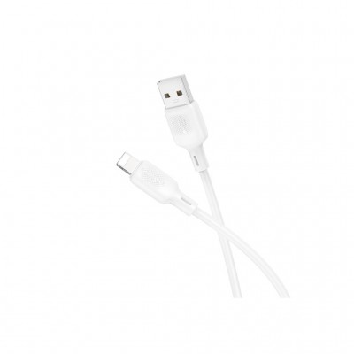 Дата кабель USB 2.0 AM to Lightning 1.0m Lenny silicone BX113 white BOROFONE (6941991115400)