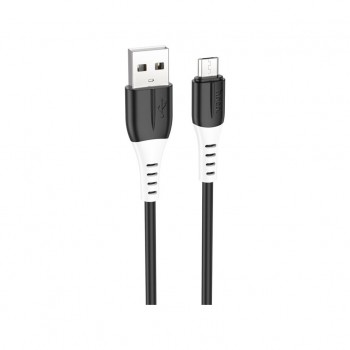 Дата кабель USB 2.0 AM to Micro 5P 1.0m 2.4A silicone X82 black HOCO (6931474768551)
