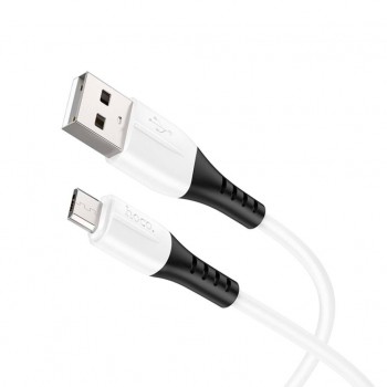 Дата кабель USB 2.0 AM to Micro 5P 1.0m 2.4A silicone X82 white HOCO (6931474768568)