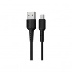 Дата кабель USB 2.0 AM to Micro 5P 1.0m 2A PVC BX16 black BOROFONE (6957531099499)