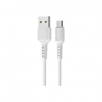 Дата кабель USB 2.0 AM to Micro 5P 1.0m 2A PVC BX16 white BOROFONE (6957531099482)