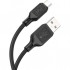 Дата кабель USB 2.0 AM to Micro 5P 1.0m Cool silicone X90 black HOCO (6931474788429)