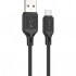 Дата кабель USB 2.0 AM to Micro 5P 1.0m Cool silicone X90 black HOCO (6931474788429)