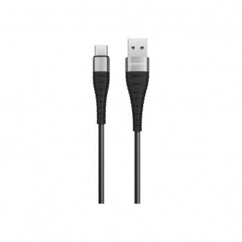 Дата кабель USB 2.0 AM to USB-C 1.0m 2.4A nylon BX32 black BOROFONE (6931474710451)