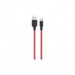 Дата кабель USB 2.0 AM to USB-C 1.0m 2A silicone X21 black+red HOCO (6957531071419)