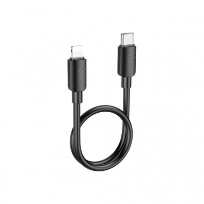 Дата кабель USB-C to Lightning 0.25m Hyper PD X96 black HOCO (6942007609364)