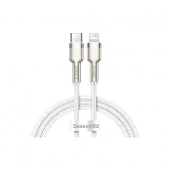 Дата кабель USB-C to Lightning 2.0m Cafule Metal PD 20W white Baseus (CATLJK-B02)