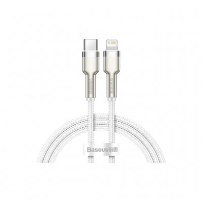 Дата кабель USB-C to Lightning 2.0m Cafule Metal PD 20W white Baseus (CATLJK-B02)
