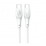 Дата кабель USB-C to USB-C 1.0m 60W High Elastic Zeus XO (NBQ239B_White)