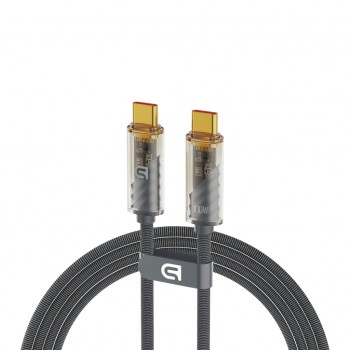 Дата кабель USB-C to USB-C 1.0m transparent 100W grey Armorstandart (ARM75871)
