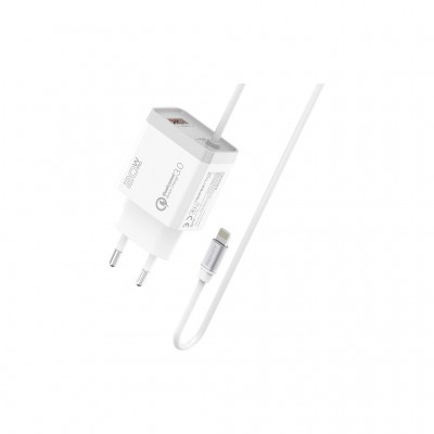 Зарядний пристрій Promate 20W PD Lightning + USB QC3.0 (icharge-pdqc3.white)