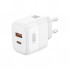 Зарядний пристрій XO L138 48W USB-C PD30W + USB-A QC18W White (L138_White)