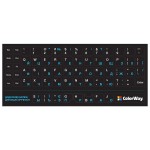 Наклейка на клавіатуру СolorWaу непрозора чорна, біло-синя (CW-BWBL)