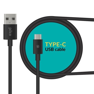 Дата кабель USB 2.0 AM to USB-C 0.2m black Piko (1283126493843)