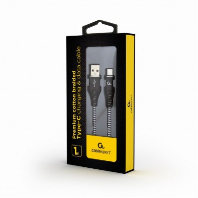 Дата кабель USB 2.0 AM to USB-C 1.0m Cablexpert (CC-USB2B-AMCM-1M-BW)