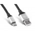 Дата кабель USB 2.0 AM to USB-C 1.0m Leather Premium black-silver REAL-EL (EL123500049)
