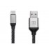 Дата кабель USB 2.0 AM to USB-C 1.0m Leather Premium black-silver REAL-EL (EL123500049)