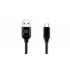 Дата кабель USB 2.0 AM to USB-C 2.0m Fabric Premiumblack REAL-EL (EL123500047)