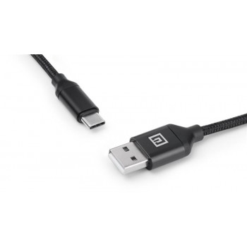 Дата кабель USB 2.0 AM to USB-C 2.0m Fabric Premiumblack REAL-EL (EL123500047)