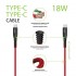 Дата кабель USB-C to USB-C 1.2m 18W red Intaleo (1283126504112)