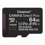 Карта пам'яті 64GB microSDXC class 10 UHS-I V10 A1 Canvas Select Kingston (SDCS3/64GBSP)