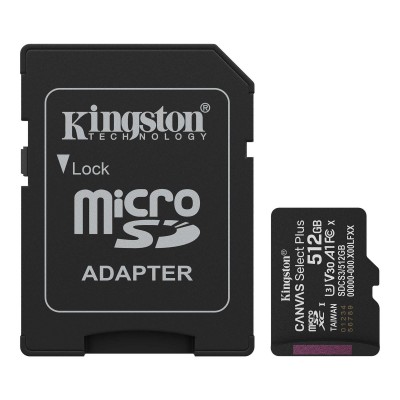Карта пам'яті Kingston 512GB microSDXC class 10 UHS-I U3 V30 A1 Canvas Select Plus (SDCS3/512GB)