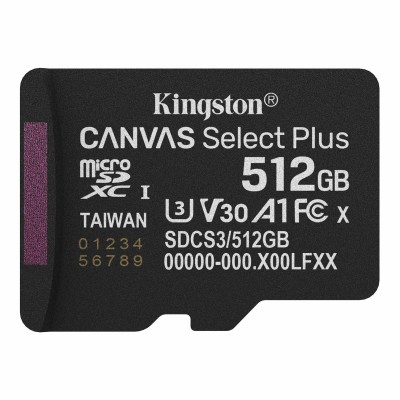 Карта пам'яті Kingston 512GB microSDXC class 10 UHS-I U3 V30 A1 Canvas Select Plus (SDCS3/512GBSP)